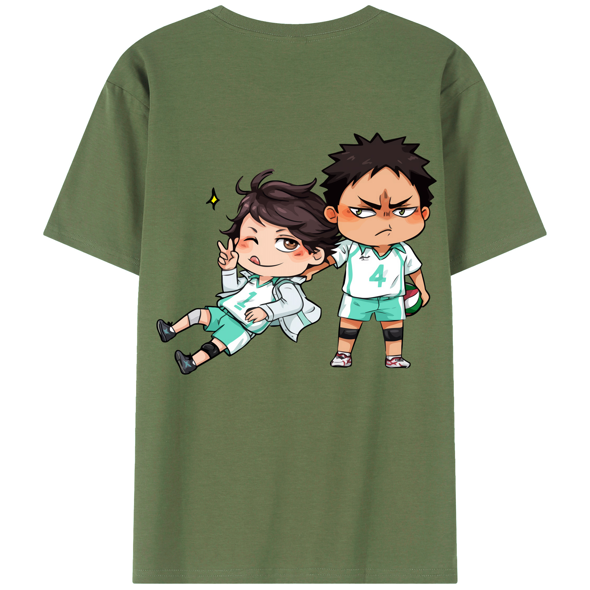 （画像用） ハイキュー!! Haikyu!! 綿100％ メンズ半袖Tシャツ（バックプリント） 通気性